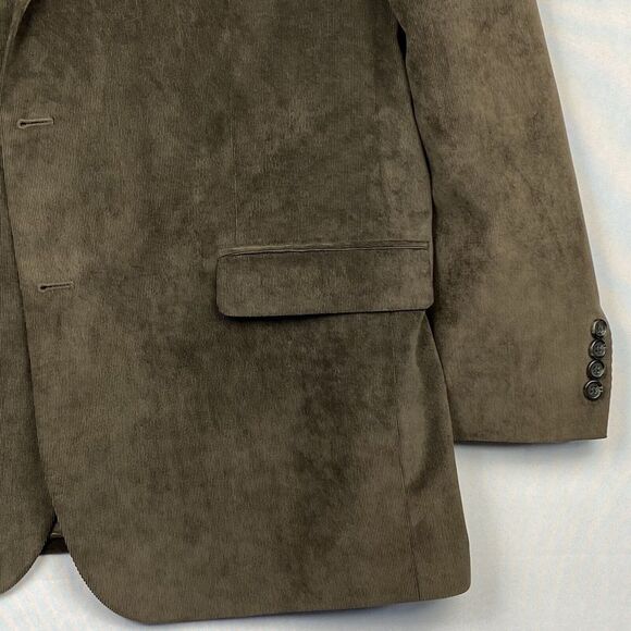Chaps Blazer 46L Brown Corduroy Paisley Lining Sport Coat Jacket Polyester Blend - Picture 5 of 13